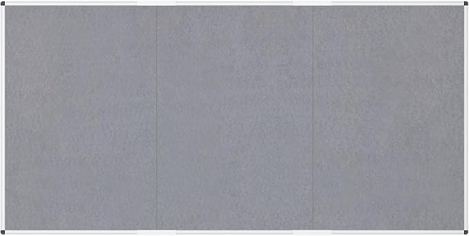 VIZ-PRO Large Fabric Bulletin Board/Foldable Notice Board Felt Gray, 96 X 48 Inches, Silver Aluminium Frame