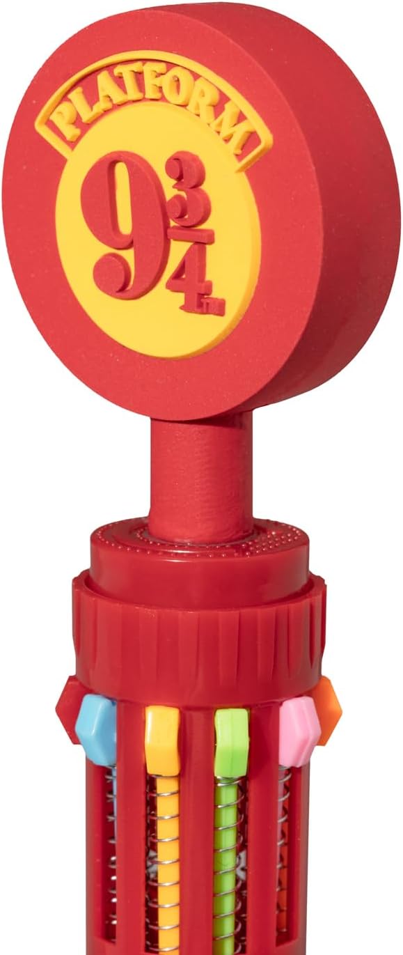 Grupo Erik Harry Potter Pen | 10 In 1 Ballpoint Pen With 3D Platform 9 3/4 Topper, Multi Colour Pen, Cute Pen | Harry Potter Gifts, Harry Potter Merchandise