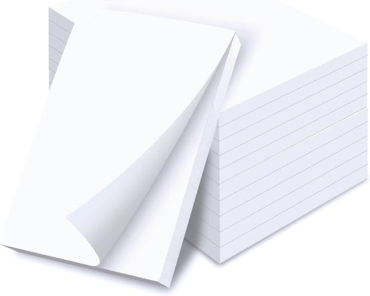Better Office Products Blank Scratch Note Pads, 3" x 5", Server Notepads, 100 Sheets per Pad, Memo Pads, Gummed Binding for Easy Tear-off (25 Pack)