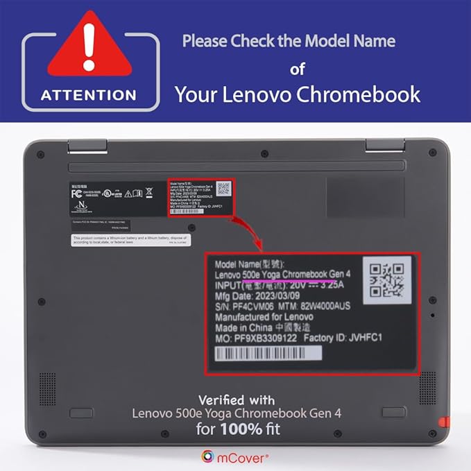 mCover Hard Shell Case ONLY Compatible for 2023~2024 12.2" Lenovo 500E Yoga Chromebook Gen 4 Gen4 2-in-1 Laptop (NOT Fitting Any Other Lenovo Models)- Clear