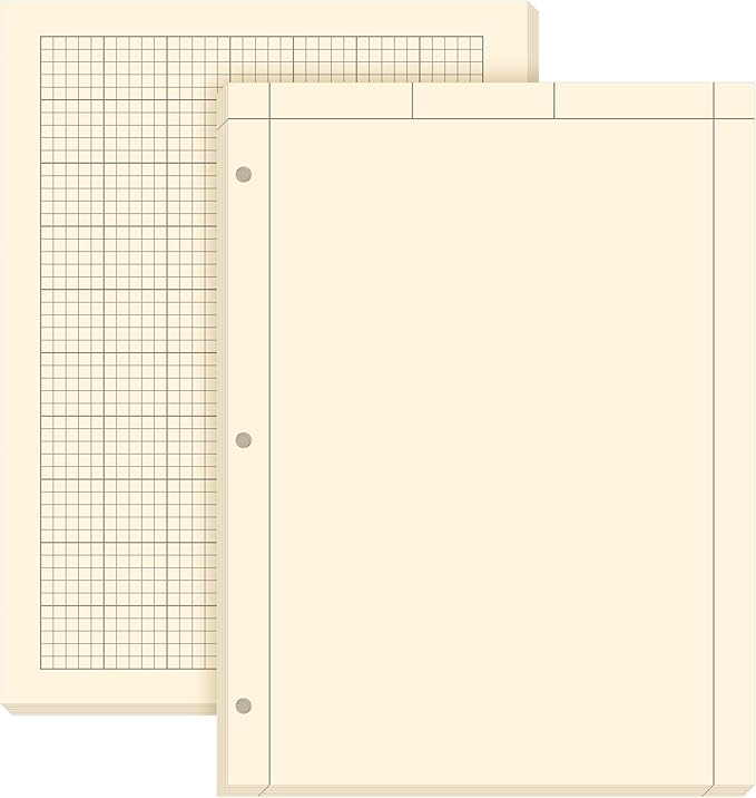 Seajan 2 Pcs Engineering Computation Pad Engineer Pad 8.5 x 11 Inches Engineering Notebook Graph Paper Notebook, 5 Squares Per Inch Evidence Engineering Pad, 100 Sheets/Pack (Yellow)