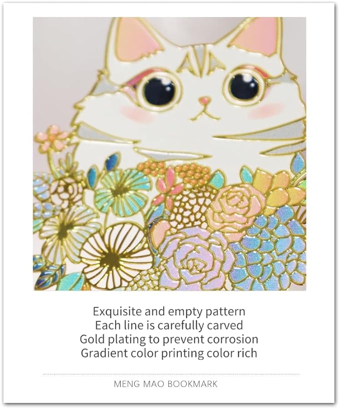 ABOING Bookmark Cute and Funny cat Metal Bookmark cat Plus Butterfly Combination Gift Box Packaging Suitable for Sending Holiday Gifts to Friends and classmates