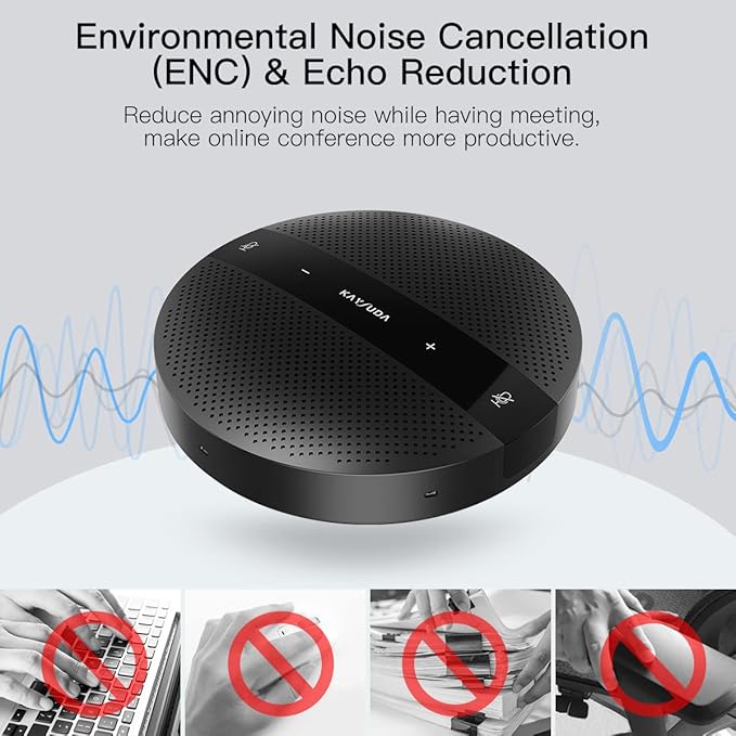 PC Microphone Speaker Business Conference USB Speakerphone for Skype, Webinar, Call Center