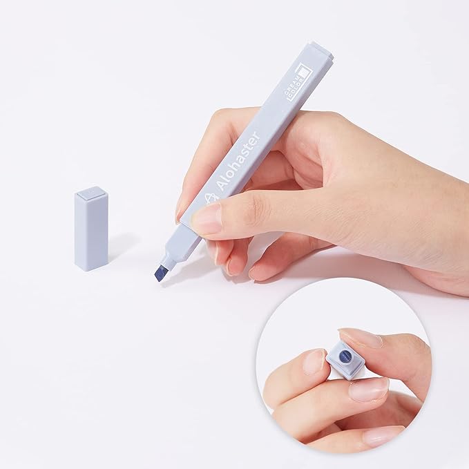 HPSIZEE Aesthetic Cute Highlighters Mild Assorted Colors With Soft Chisel Tip, No Bleed Dry Fast Easy to Hold, for Journal Bible Planner Notes School Office Supplies, 6 Pack - Happiness