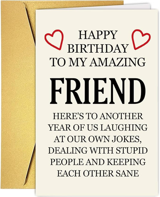 Best Friend Birthday Card, Bestie Birthday Card, Friendship Card for Birthday, Funny Birthday Card for Bestie BFF, Best Friend Birthday Gifts for Bestie Women Brother Him, Birthday Card Sister Brother