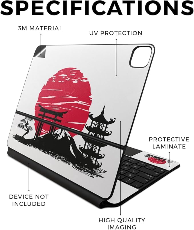 Skin Compatible with Apple Magic Keyboard for iPad Air 13-inch (M2) 2024 - Japanese Style - Premium 3M Vinyl Protective Wrap Decal Cover - Easy to Apply | Crafted in The USA by MightySkins