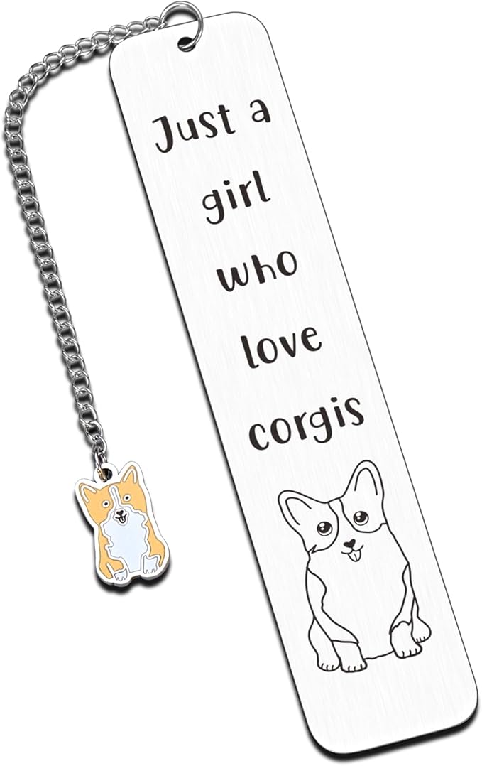 Stocking Stuffer Gifts for Teen Girls, White Elephant Gifts for Teen Boys Girls, Corgi Gifts for Book Lover, Bookish Gifts, Bookmark for Pet Lover