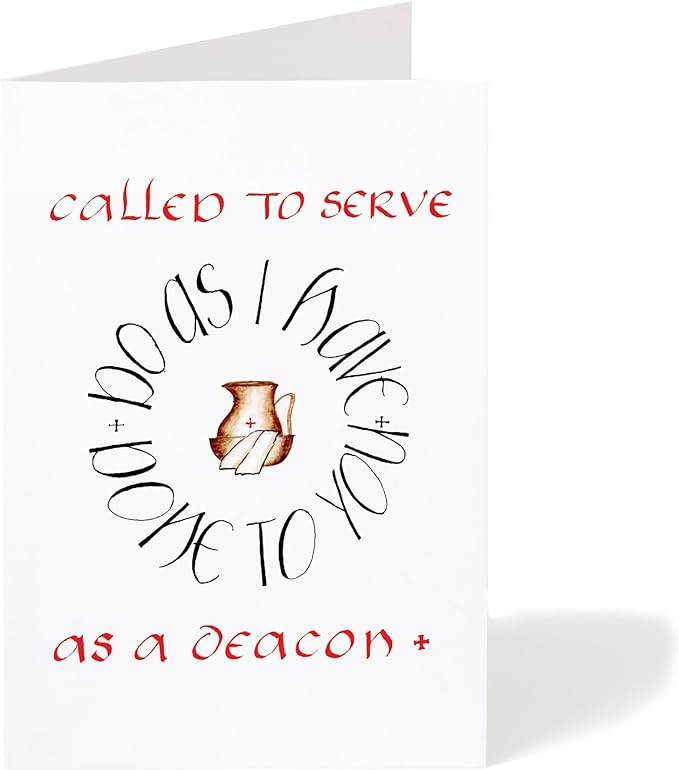 M Market On Mainstreet Christian Ordination Card w/Envelope, 5x7 inches, Made in the USA (Calligraphy Deacon Ordination, Single Card)