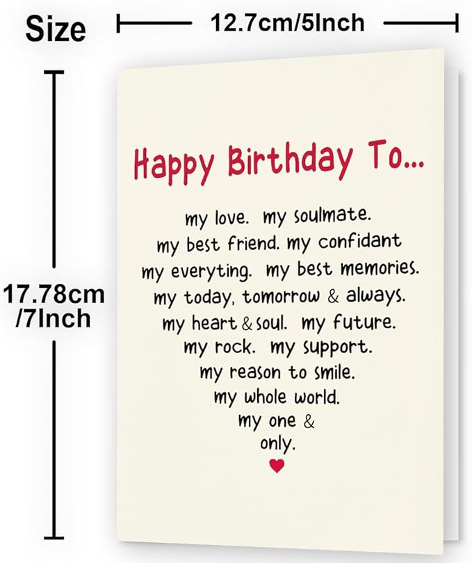 Romantic Birthday Card for Him and Her | Funny Wife Birthday Card from Husband