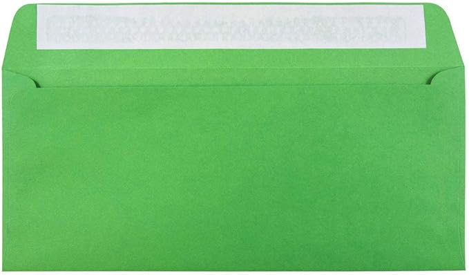 JAM PAPER #10 Business Colored Envelopes with Peel and Seal Closure - 4 1/8 x 9 1/2 - Green Recycled - 50/Pack