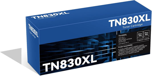 TN830 TN830XL 830XL Toner Cartridge for HL-L2460DW Toner High Yield Replacement for Brother TN-830 TN830 XL TN-830XL use with HL-L2460DW DCP-L2640DW HL-L2405W MFC-L2820DW HL-L2480DW Printer (2 Black)