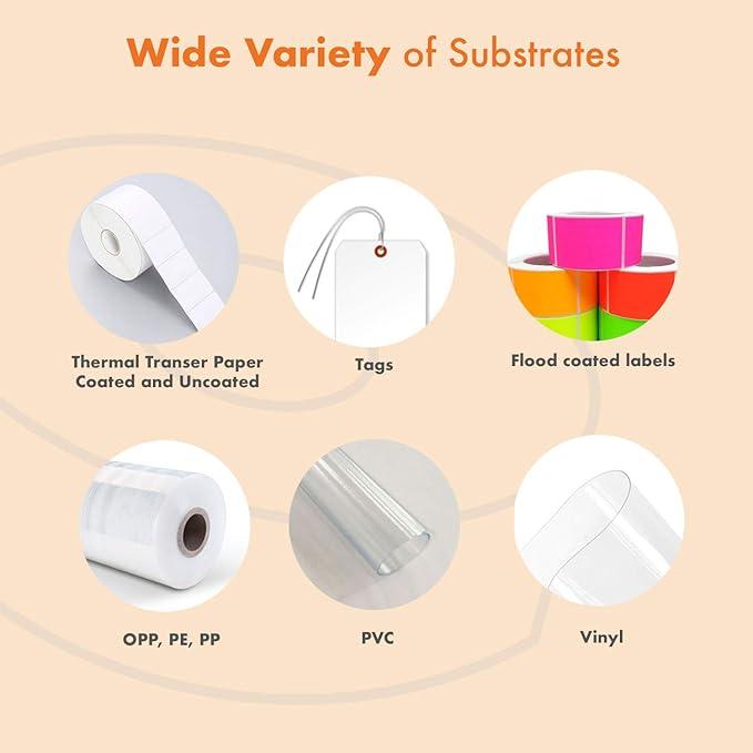 3 Rolls Wolfbarco 2.52" x 1476' (64mm x 450m) Black Premium Resin-Enhanced Wax Thermal Transfer Ribbon Compatible with Zebra,TEC, INTERMEC,Citizen,TSC,GODEX,ARGOX Printers