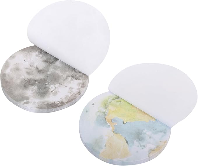 Desk Tech Planet Sticky Notes, 2.75" x 2.75", 2 Pads, 100 Sheets/Pad - Earth Moon Self-Stick Note Pads Self Adhesive Memo for Office, School, Daily Life