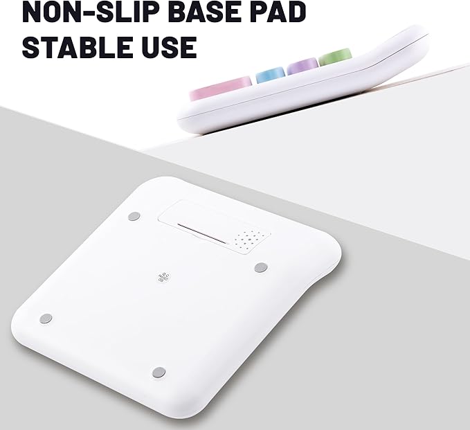 Golcellia Calculators Desktop, White Mechanical Calculator, Cute Calculator 12 Digit Desk Basic Calculator Large Display, Dual Power Solar Battery, Office Home School Supplies for Adults & Students