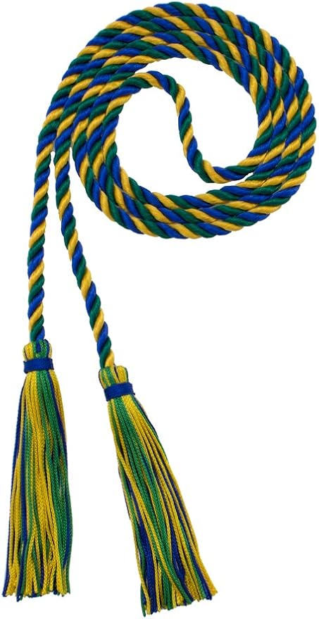 Tassel Depot Graduation Honor Cord - Royal/DK Green/Gold - Every School Color Available - Made in USA