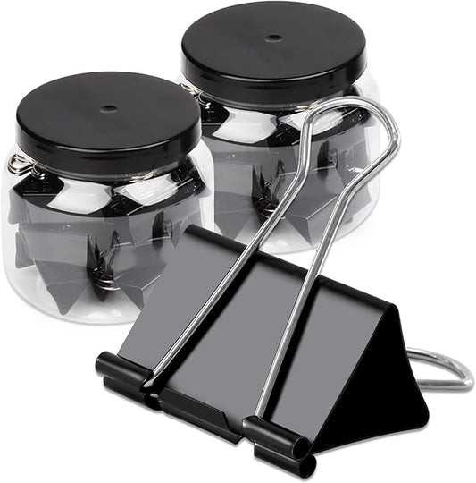 Ufmarine Extra Large Binder Clips Standard 2 inch Length, 1 inch Capacity, 40 Pcs Jumbo Binder Clips for Office