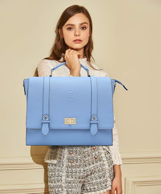 15.6-Inch Laptop-Briefcase-for-Women,Work-Bags Unique Laptop Messenger Bag Satchel-Bag Laptop-Computer Bag with Professional Padded Compartment for Tablet Notebook Ultrabook-Baby Blue Jay
