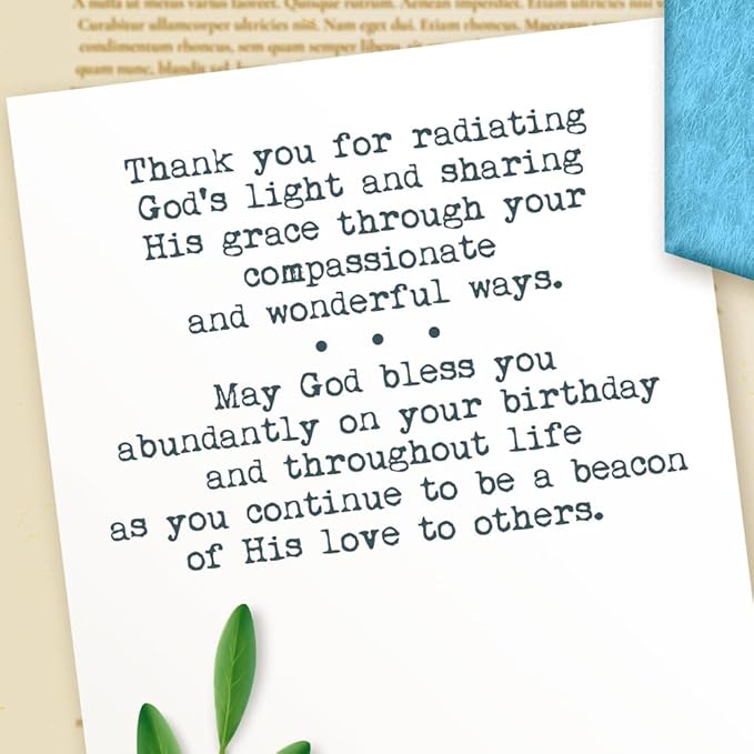 Prime Greetings Religious Birthday Card For Pastor, Made in America, Eco-Friendly, Thick Card Stock with Premium Envelope 5in x 7.75in, Packaged in Protective Mailer