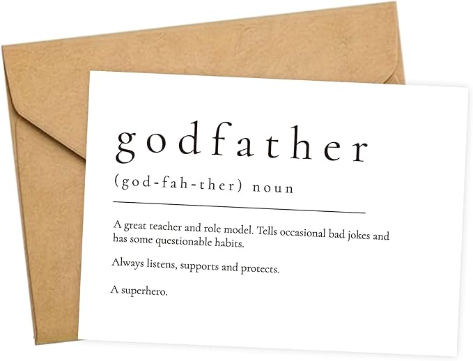 Will You Be My Godfather, God Father's Proposal Card Gifts with Envelope, Cute Gifts for Godather On Wedding Day.（Godfather A）