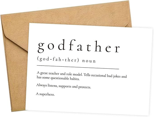 Will You Be My Godfather, God Father's Proposal Card Gifts with Envelope, Cute Gifts for Godather On Wedding Day.（Godfather A）
