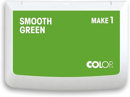COLOP Make Series, Ink Stamp Pads, with Non-Toxic Premium Ink, Water-Based Acid-Free (Smooth Green, Make 1-1-15/16" x 3-1/2")