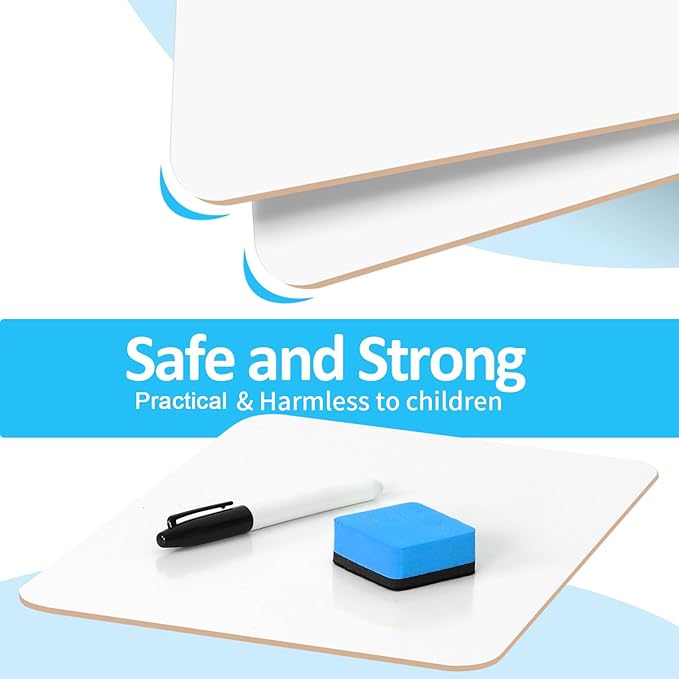 Dry Erase LapBoards, PANDRI 6 Pack Double Sided 12.5 x 9 Inch Whiteboards with 6 Erasers and 6 Markers, Dry Erase Boards for Office Students Classroom Teacher Supplies