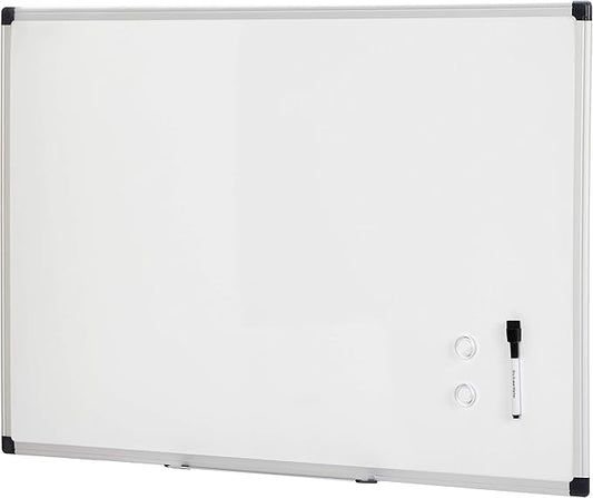 Amazon Basics Magnetic Dry Erase Whiteboard, 36"W x 24"H, Aluminum Frame, Silver/White