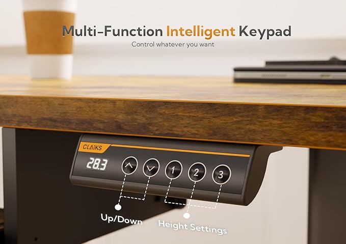 Standing Desk with Keyboard Tray, Standing Desk Adjustable Height, Raising Desks for Home Office and Computer Workstation, 48 Inches, Rustic Brown