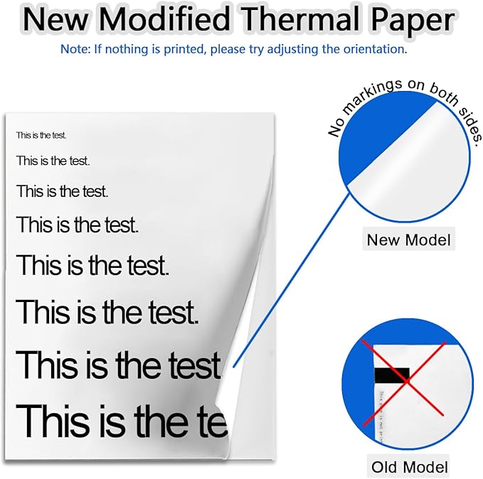 200 Sheets US Letter Size Thermal Paper(100 Folded & 100 Single), Thermal Printer Paper 8.5 x 11 Inch, Printer Paper for M08F/A40 Thermal Portable Printer