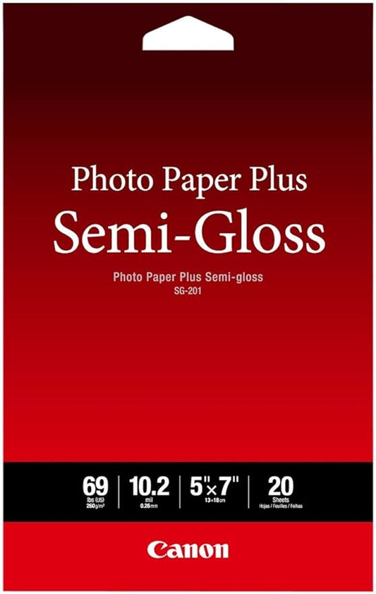 Canon Photo Paper Plus Semi-Gloss 5" x 7" (20 Sheets) (SG-201 5X7)