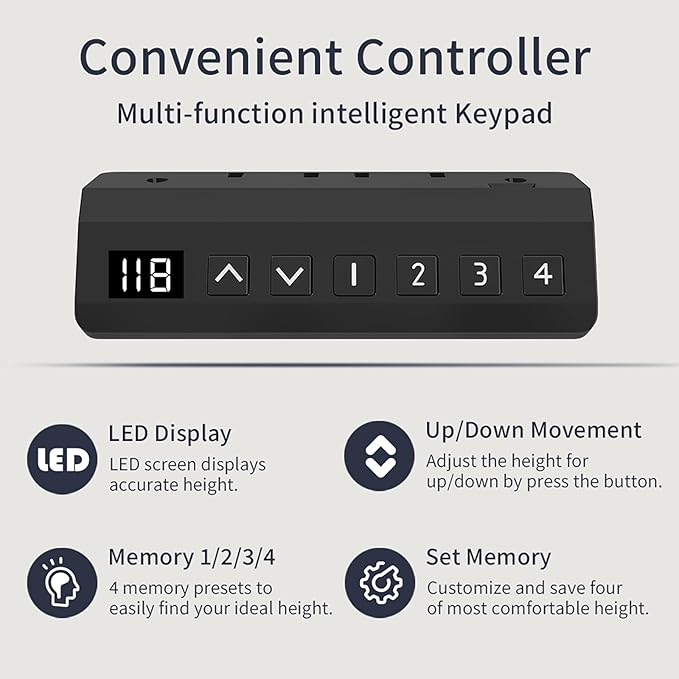 Standing Desk Frame, Electric Stand up Desk Frame Height Adjustable Table Legs Sit Stand Desk Frame, Dual Motor Ergonomic Standing Desk Base Workstation, Frame Only, White