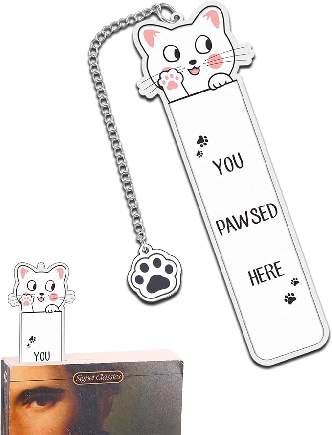 Cat Lover Gifts for Women Cute, Book Accessories, Cat Bookmark, Gag Christmas Gifts for Coworkers, Cat Mom Gifts, Cat Gifts f or Cat Lovers, Girls Stocking Stuffers, Bookish Items