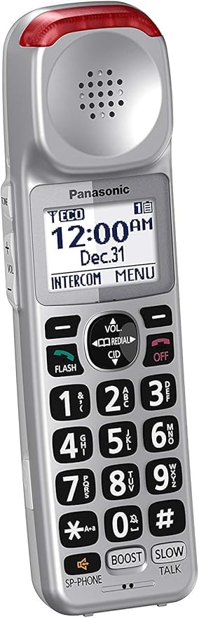 Panasonic New DECT 6.0 Cordless Phone Handset Accessory Talking Caller ID Compatible with KX-TGM450S Series Cordless Phone Systems - KX-TGMA45S (Silver)