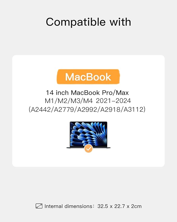 Inateck 360° Protective Laptop Bag with Accessory Bag, Compatible with 14-inch MacBook Pro/Max M4 M3 M2 M1 2021-2024, Blue