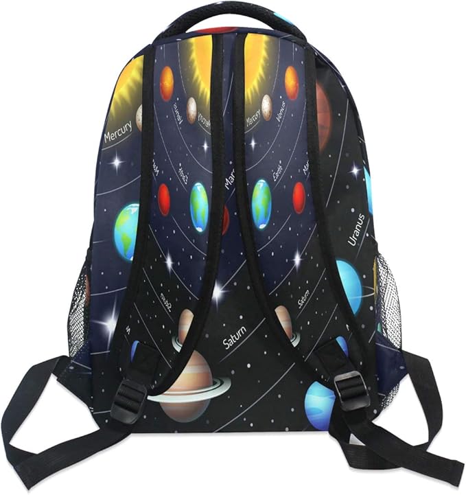 Blueangle Colorful Solar System Printing Computer Backpack - Lightweight School Bag for Boys Girls Tenns