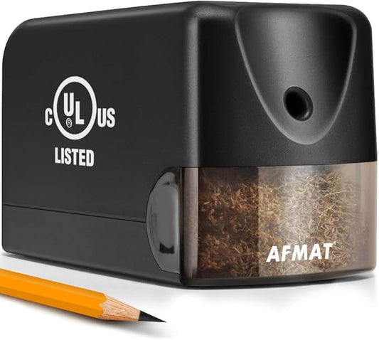 AFMAT Electric Pencil Sharpener, Heavy Duty Classroom Pencil Sharpeners for 6.5-8mm No.2/Colored Pencils, UL Listed Industrial Pencil Sharpener w/Stronger Helical Blade, Model S230(Item No. PS13)