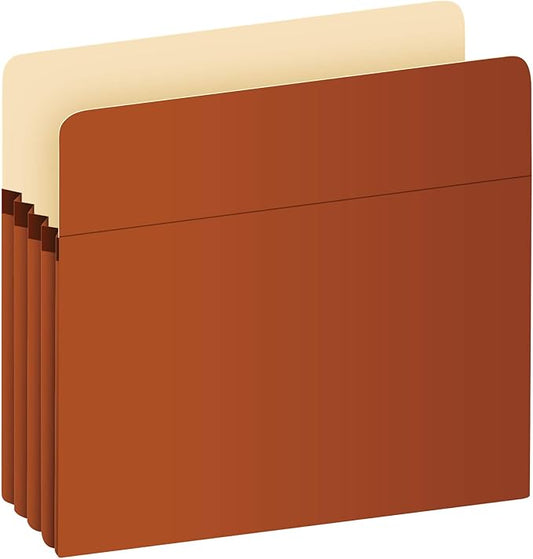 Pendaflex Expanding File Pockets, Letter Size, Redrope, 3.5" Expansion, Reinforced with DuPont™ Tyvek® Material, Redrope, 25 per Box (1524E-OX)