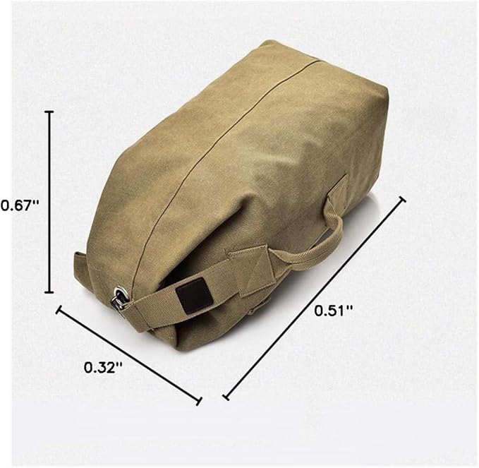 Military Duffel Bag Top Load Double Strap Canvas Backpack Army Travel (upgrade khaki big)