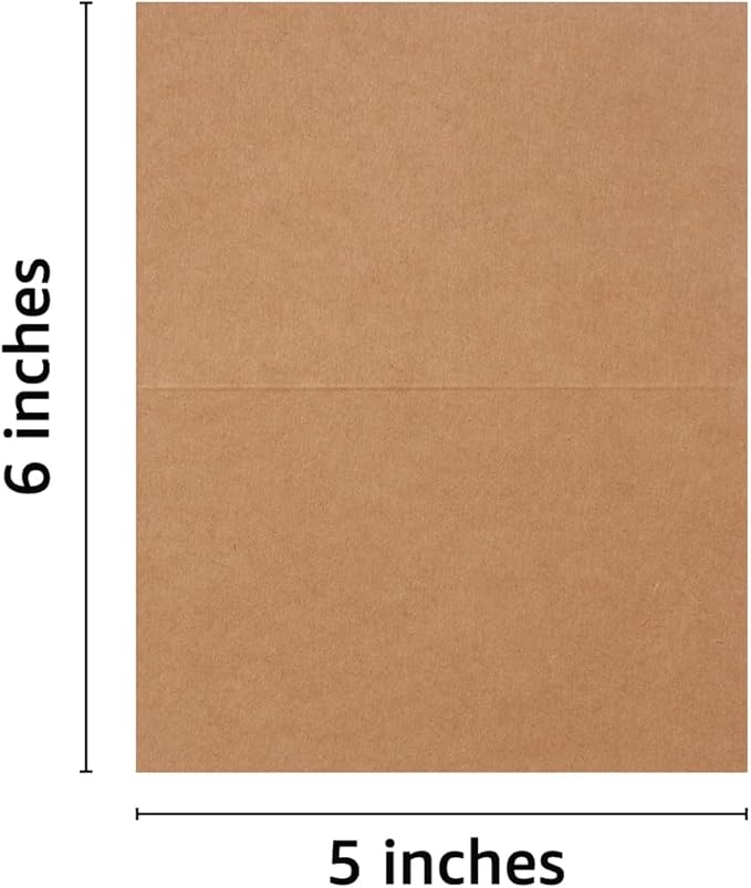 50 Pack Blank Cards Folded Cardstock Thank You Blank Greeting Cards for Invitations, Wedding, Greeting Cards, All Occasion DIY (Brown, 3x5)