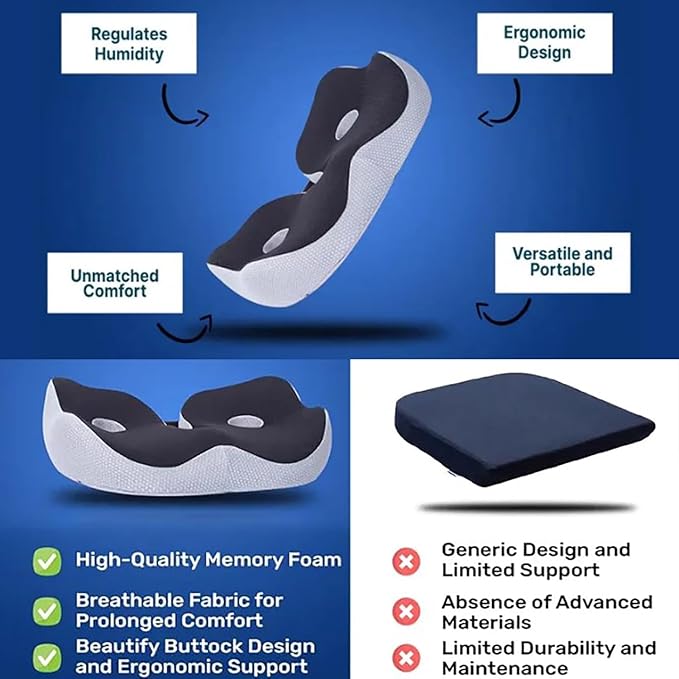 Vingtank Outfany Ergoseat, Hilipert Ergoseat, Memory Foam Seat, Welnax Orthosoothe Memory Foam Seat