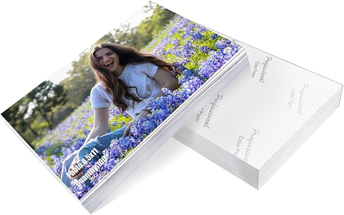 ZBEIVAN 8.5x11 Photo Paper, Glossy Printer Paper 100 Sheets, 8.5 x 11 Inkjet Printer Photo Paper for Dye Ink, 200 GSM