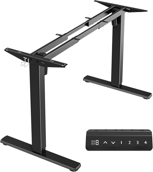 Standing Desk Frame, Electric Stand up Desk Frame Height Adjustable Table Legs Sit Stand Desk Frame, Dual Motor Ergonomic Standing Desk Base Workstation, Frame Only, Black