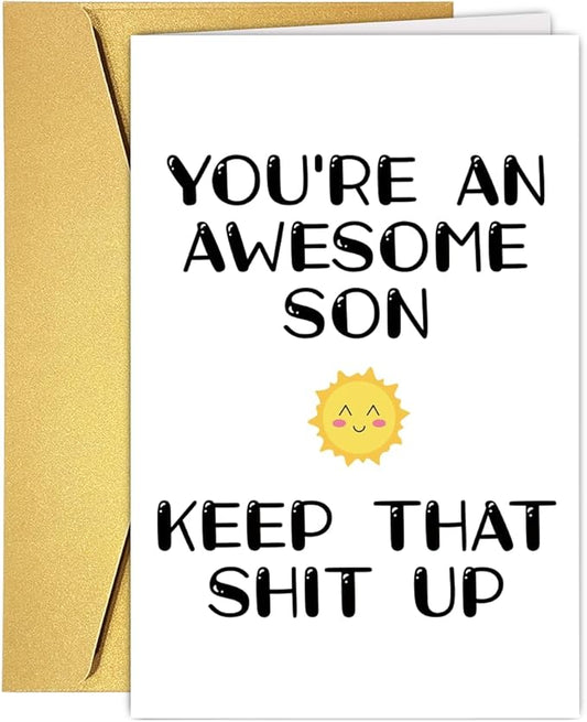 Birthday Card for Son,Funny Son Birthday Card, Birthday Card Son, Birthday Card Son in Low, Happy Birthday Son Card, To My Son from Mom Dad, Gifts for Adult Son Gift Ideas, Birthday Card Son Adult