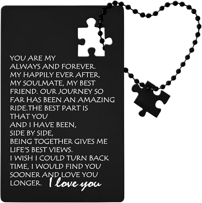 llxxeyopqdxz Happy Birthday Card for Husband, Valentines Day Gift for Men Wedding Gifts I Love You Gift for Him Fiance, Anniversary Card Gifts for Boyfriend Husband, Engraved Wallet Gift