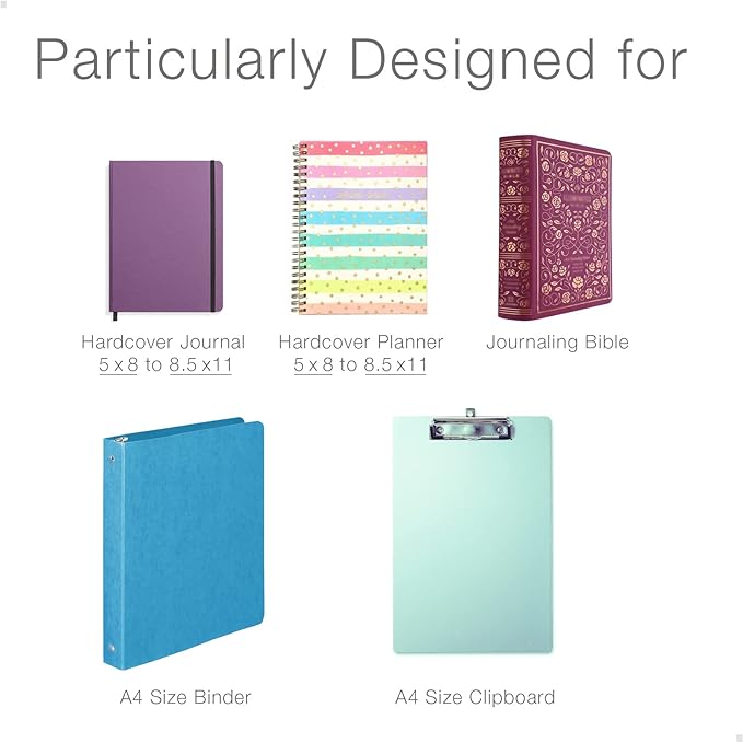 Adjustable Elastic Band Pen Holder, Pencil Holder, Pen Sleeve Pouch for Hardcover Journals, Notebooks, Planners, Binders, Fit Notebooks from 8" to 11” in Height, PU Leather, Detachable, Rose Gold