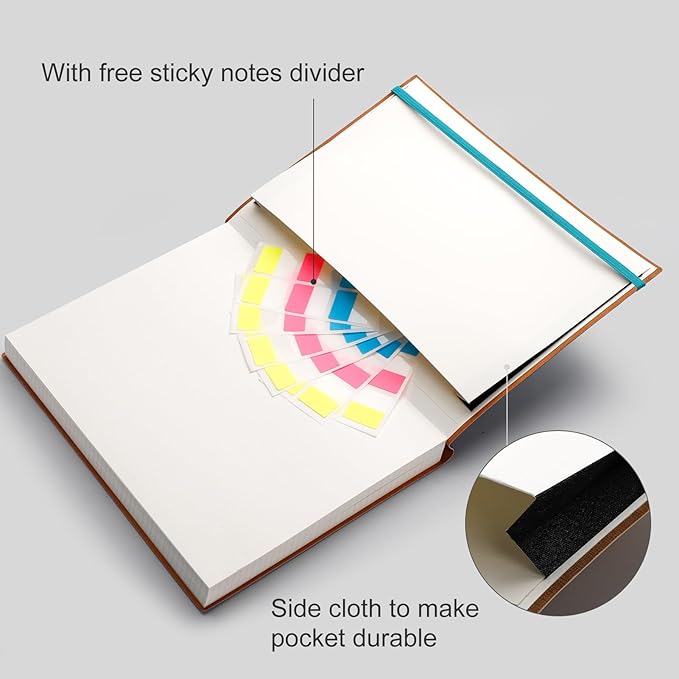 AHGXG Graph Paper Notebook - 320 Pages Grid Paper Notebook Large Journal B5, 100gsm Thick Graph Paper, Leather Softcover, Inner Pocket, 7.6'' X 10''- Cyan