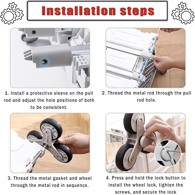 Foldable Utility Cart with Stair Climbing Wheels,Folding Portable Rolling Crate Handcart with Aluminium Alloy Telescoping Handles, Handcart for Grocery Book File Tool Art Supplies