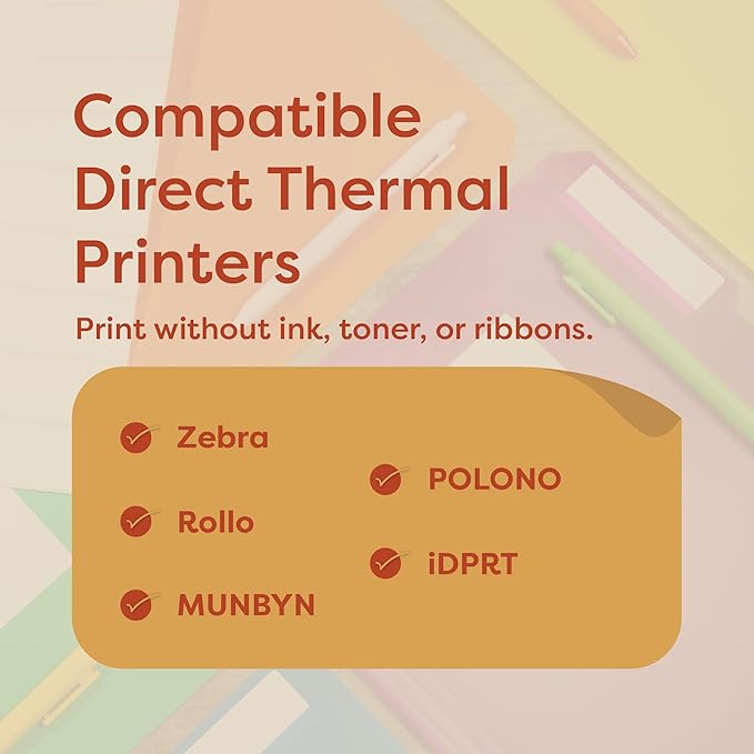 Aegis Adhesives - 2” X 1” Direct Thermal Labels for UPC Barcodes, Address, Perforated & Compatible with Rollo, Zebra, & Other Desktop Label Printers (12 Rolls, 1300/Roll)