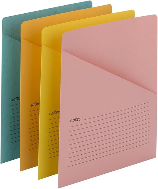 Smead Organized Up Notes Slash File Jacket, Letter Size, Assorted Colors, 12 per Pack (75427)