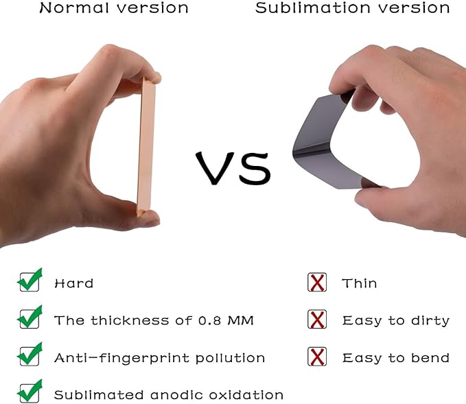 Thick Gold Aluminum Metal Business Cards Anodized Aluminum 86 X 54 X 0.8mm 15 pcs Include Protector Sleeves(Frosted)